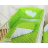 Bedding set for Baby Bed 2-pcs- Hanging Hearts white dots on green