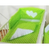 Bedding set for Baby Bed 2-pcs- Hanging Hearts white dots on green