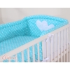 Bedding set for Baby Bed 2-pcs- Hanging Hearts white dots on turquoise
