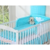 Bedding set for Baby Bed 2-pcs- Hanging Hearts white dots on turquoise