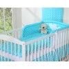 Bedding set for Baby Bed 2-pcs- Hanging Hearts white dots on turquoise