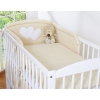 Bedding set for Baby Bed 2-pcs- Hanging Hearts white polka dots on beige