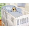 Bedding set for Baby Bed 2-pcs- Hanging Hearts white polka dots on Gray