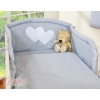 Bedding set for Baby Bed 2-pcs- Hanging Hearts white polka dots on Gray