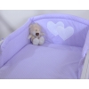 Bedding set for Baby Bed 2-pcs- Hanging Hearts white polka dots on lilac