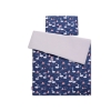Bedding set for Baby Bed 2-pcs - Swans navy blue