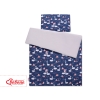 Bedding set for Baby Bed 2-pcs - Swans navy blue