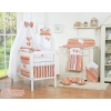 Bedding set for baby cot 11-pcs with canopy- Hanging Hearts orange stripes