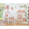 Bedding set for baby cot 11-pcs with canopy- Hanging Hearts orange stripes