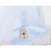 Bedding set for baby cot 11-pcs with mosquito-net- Hanging Hearts blue checkered