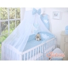 Bedding set for baby cot 11-pcs with mosquito-net- Hanging Hearts little blue flowers
