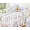 Bedding set for Baby Cot 3-pcs- chevron Gray