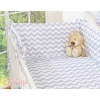 Bedding set for Baby Cot 3-pcs- chevron Gray