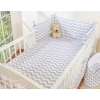 Bedding set for Baby Cot 3-pcs- chevron Gray