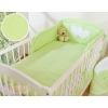 Bedding set for Baby Cot 3-pcs- Hanging Hearts green stripes