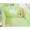 Bedding set for Baby Cot 3-pcs- Hanging Hearts green stripes