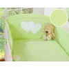 Bedding set for Baby Cot 3-pcs- Hanging Hearts green stripes