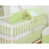 Bedding set for Baby Cot 3-pcs- Hanging Hearts green stripes