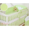Bedding set for Baby Cot 3-pcs- Hanging Hearts green stripes