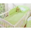 Bedding set for Baby Cot 3-pcs- Hanging Hearts green stripes