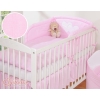 Bedding set for Baby Cot 3-pcs- Hanging Hearts pink stripes