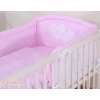 Bedding set for Baby Cot 3-pcs- Hanging Hearts white dots on pink