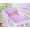 Bedding set for Baby Cot 3-pcs- Hanging Hearts white dots on pink