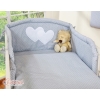 Bedding set for Baby Cot 3-pcs- Hanging Hearts white polka dots on Gray