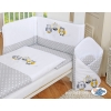 Bedding set for Baby Cot 3-pcs- Owls Gray-yellow