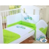 Bedding set for Baby Cot 3-pcs- Owls green