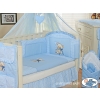 Bedding set for Baby Cot 3-pcs- Teddy Bear with bow blue
