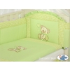 Bedding set for Baby Cot 3-pcs- Teddy Bear with bow green