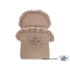 Blue Wicker Stroller Doll pram Bedding Set White Dots on Brown