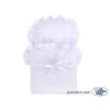 Blue Wicker Stroller Doll pram White Bedding Set