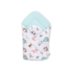 BNewborn Swaddle Blanket Wrap  - foxes beige/mint