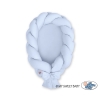 Braided babynest Blue Knot Bumper & Mattress 2 in 1- Blue