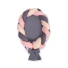 Braided babynest Knot Bumper & Mattress 2 in 1 - beige-pastel pink-anthracite