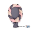 Braided babynest Knot Bumper & Mattress 2 in 1 - beige-pastel pink-anthracite