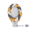 Braided babynest Knot Bumper & Mattress 2 in 1 - gray-honey yellow-anthracite