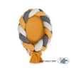 Braided babynest Knot Bumper & Mattress 2 in 1 - gray-honey yellow-anthracite