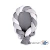 Braided babynest Knot Bumper & Mattress 2 in 1 - white-gray- anthracite