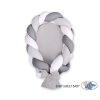 Braided babynest Knot Bumper & Mattress 2 in 1 - white-gray- anthracite