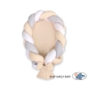 Braided babynest Knot Bumper & Mattress 2 in 1 - white-gray-beige