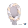 Braided babynest Knot Bumper & Mattress 2 in 1 - white-gray-beige