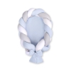 Braided babynest Knot Bumper & Mattress 2 in 1 - white-gray-blue