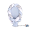 Braided babynest Knot Bumper & Mattress 2 in 1 - white-gray-blue