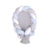 Braided babynest Knot Bumper & Mattress 2 in 1 - white-gray-blue