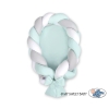 Braided babynest Knot Bumper & Mattress 2 in 1 - white-gray-mint