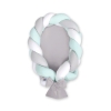 Braided babynest Knot Bumper & Mattress 2 in 1 - white-gray-mint
