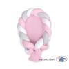 Braided babynest Knot Bumper & Mattress 2 in 1 - white-gray-pink